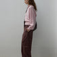 Cotton blend relaxed-fit curved leg corduroy pants | 3 color