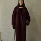 Wool blend loose-fit structured overcoat