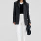 Wool blend tailored waist silhouetted blazer jacket | 2 color