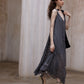 Irregular hem V-neck flowy dress | 2 color