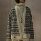 Wool blend loose-fit jacquard cardigan | 2 color