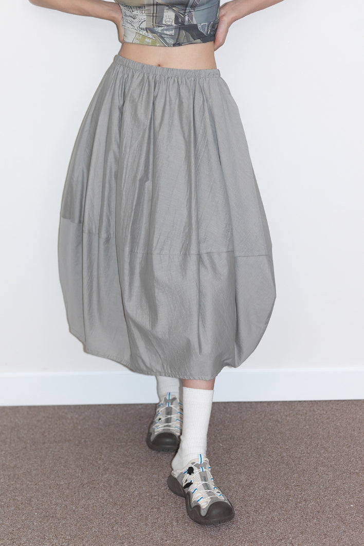 Cotton blend balloon silhouette airy skirt | 3 color