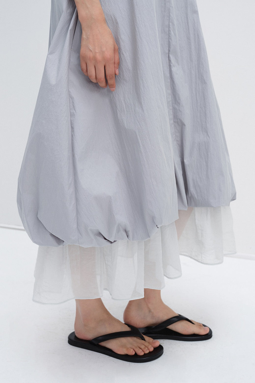 Cotton blend layered effect cloud-like dress | 3 color