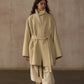 Wool-silk-angora double-faced fabric robe stule coat | 3 color
