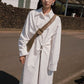 Cotton-nylon knot-belt minimal shirtdress | 3 color