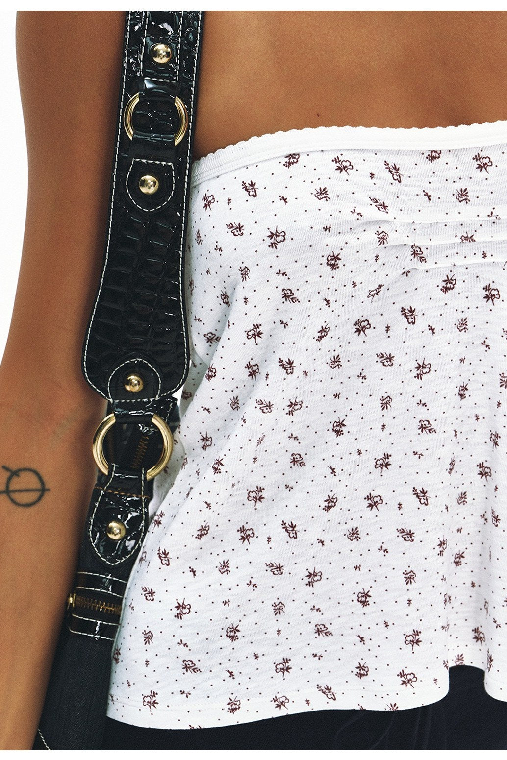 Cotton-blend stretchy floral tube top | 3 color