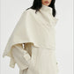Cotton blend crinkled surface cape trench coat | 2 color