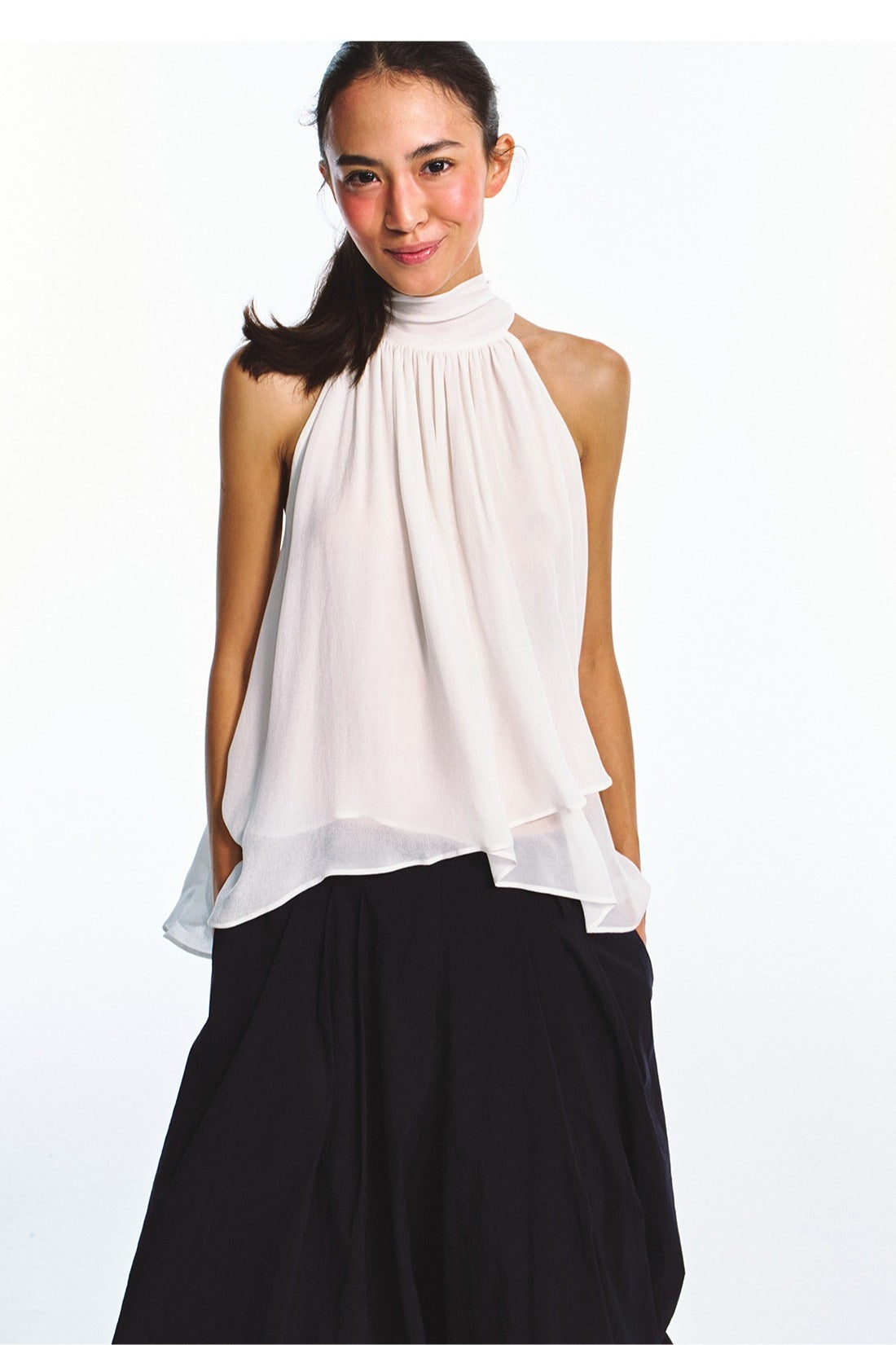 Top halter de viscosa doble crepé | 3 colores