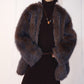 Faux fur mid-length soft drape coat | 2 color