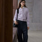 Wool blend herringbone texture loose fit casual pants | 2 color