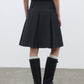 High rise crisp pleats A-line skirt | 2 color