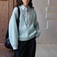 100% wool cozy loose-fit V-neck sweater | 4 color