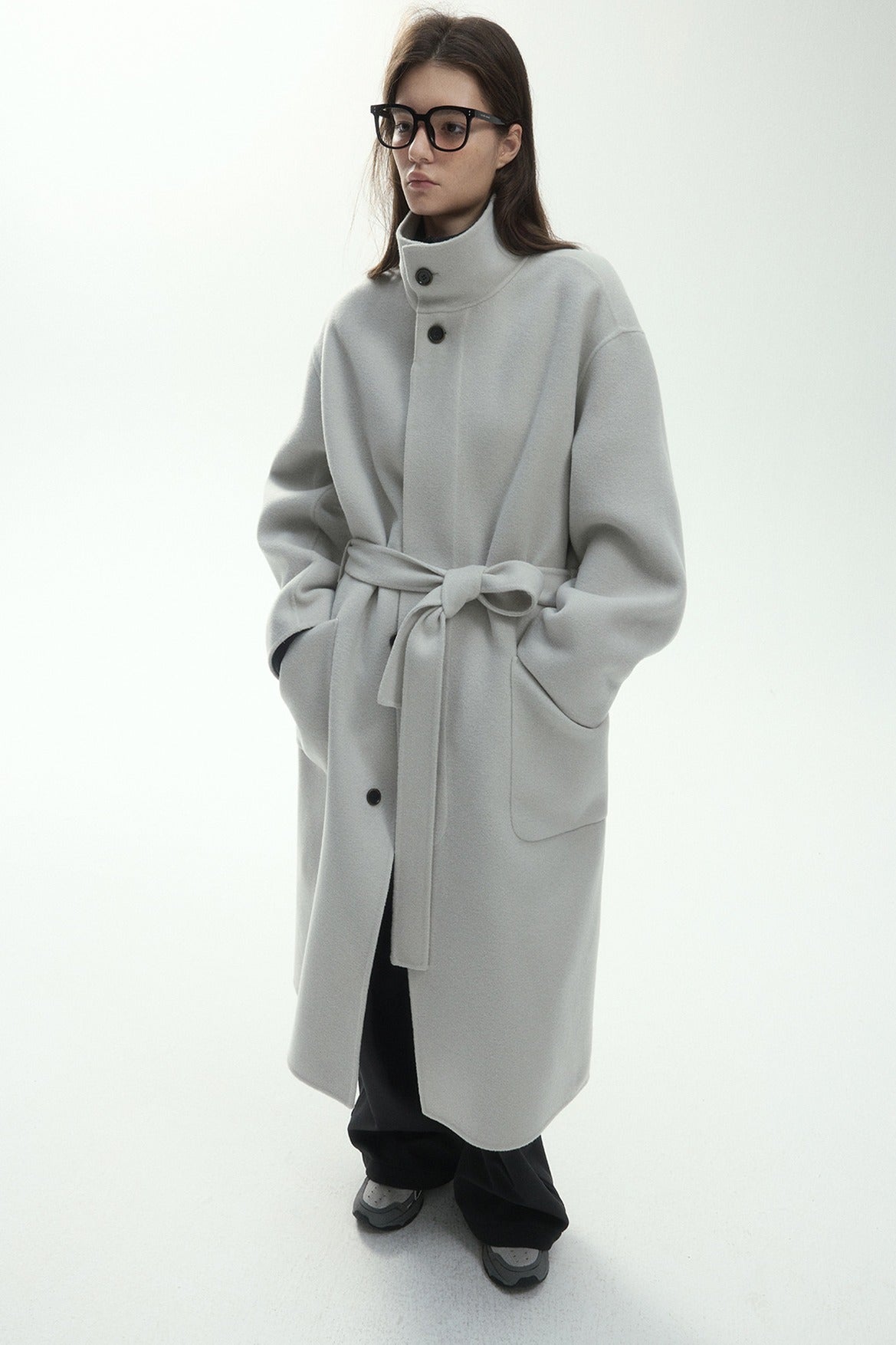 100% wool double-sided fabric sleek overcoat