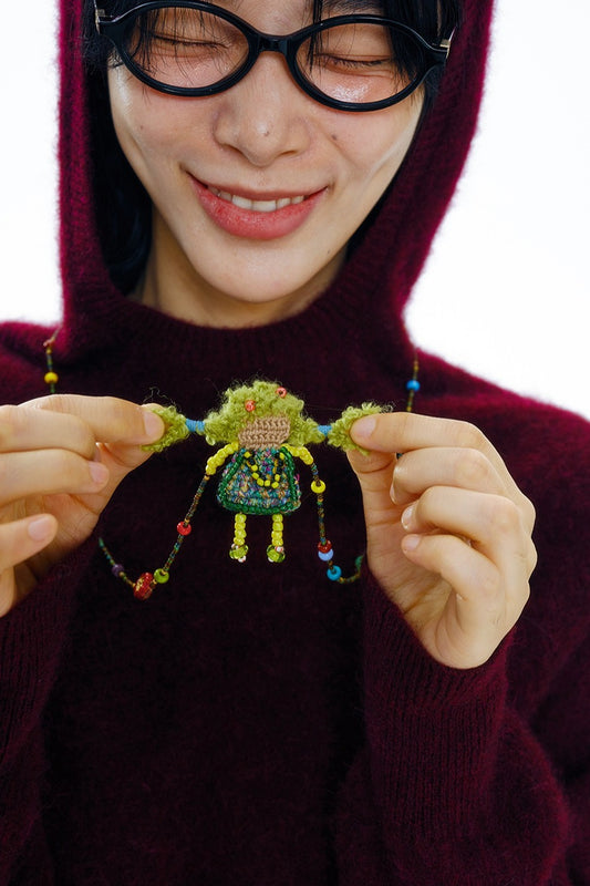 Hand-crocheted plush pendant necklace | 2 color