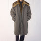 Cotton blend detachable faux fur collar padding parka coat | 2 color