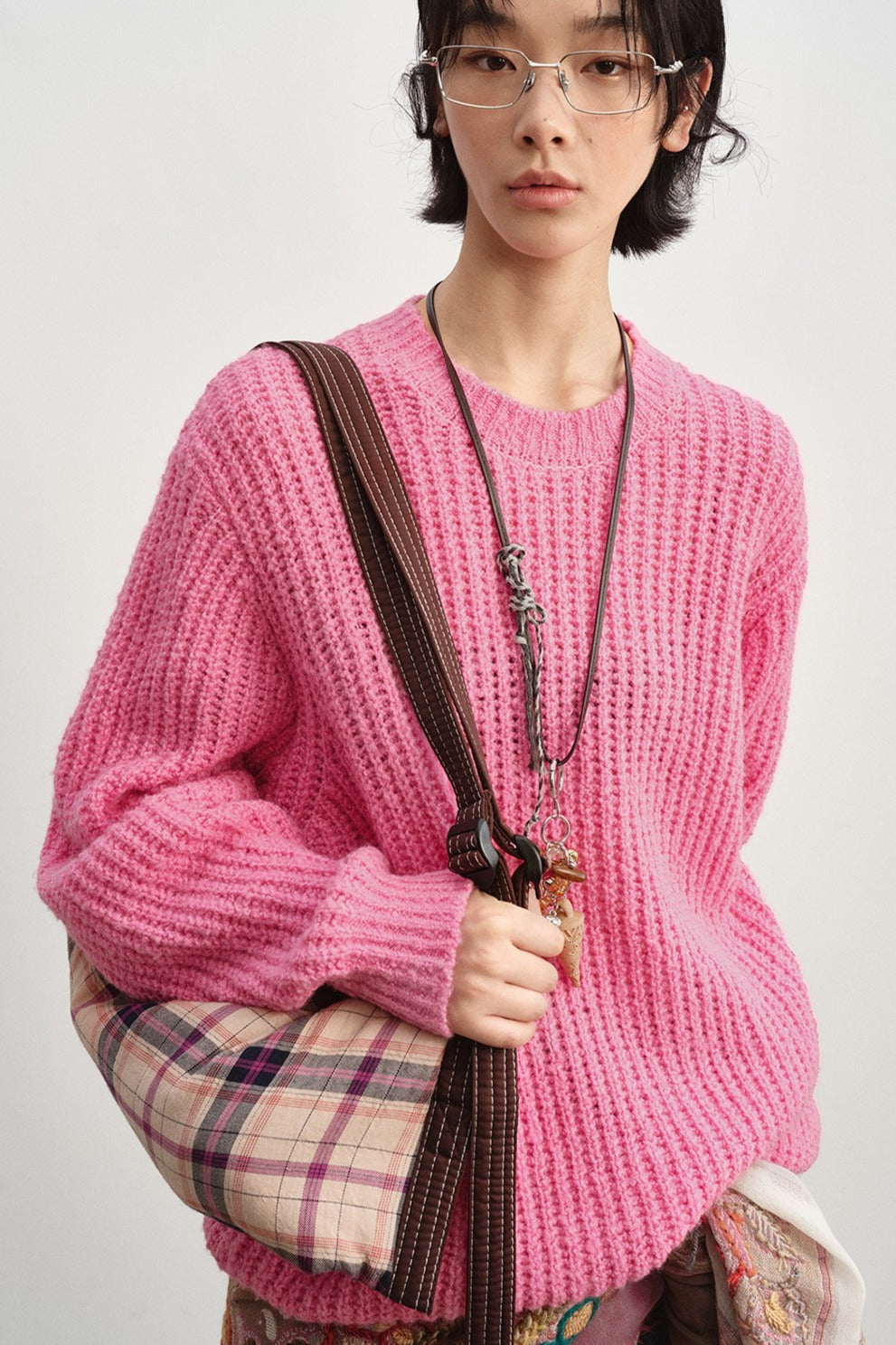 Wool riched chunky knit texture sweater | 3 color