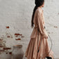 Linen containing loose-fit embroidered floral shirt | 2 color