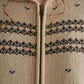 Wool jacquard pattern peter pan collar cardigan | 2 color