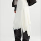 Lyocell irregular hem lace insets A-line skirt | 2 color
