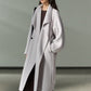 Wool & rabbit fur & silk large lapel overcoat | 4 color