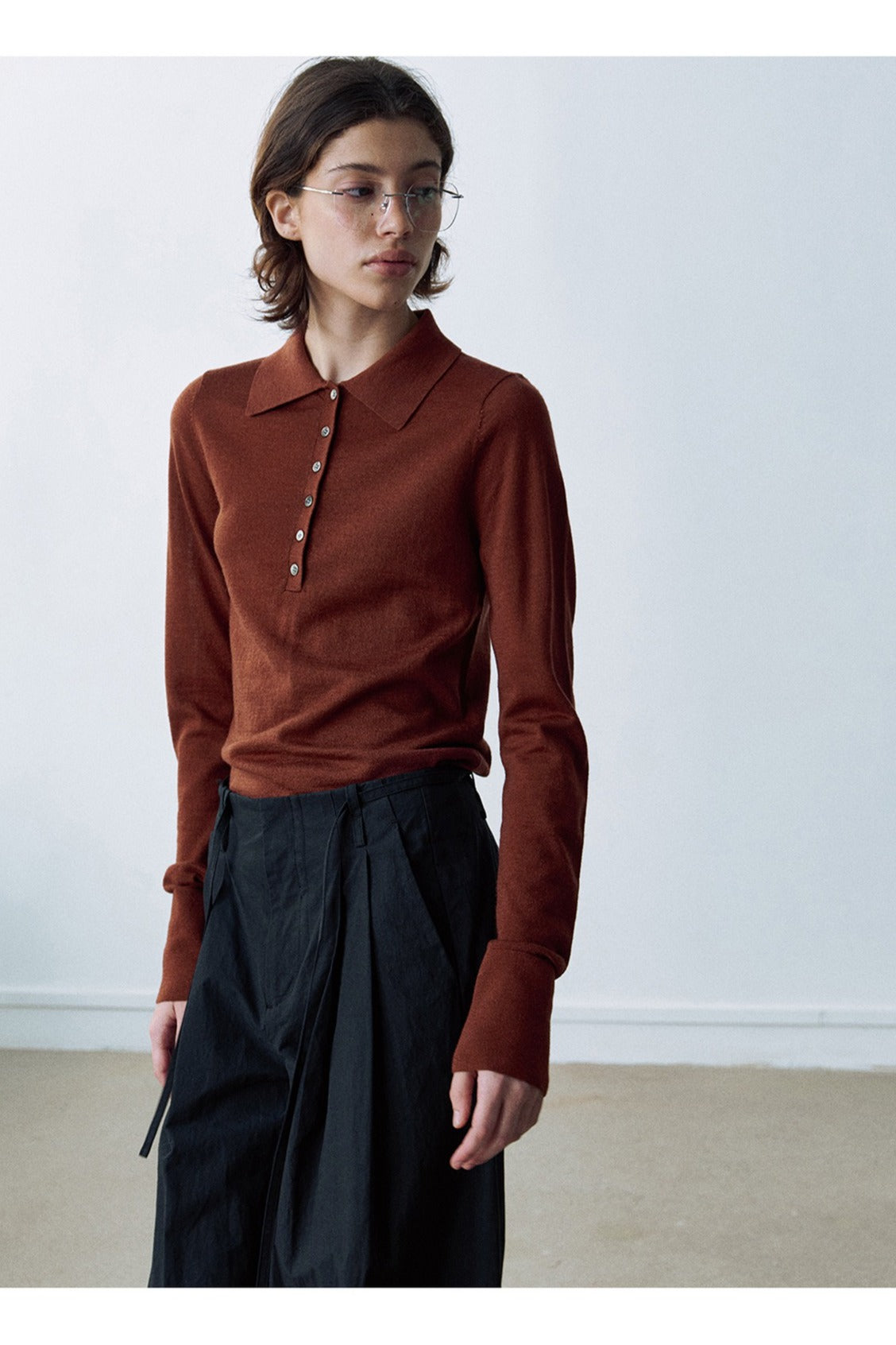 Soft wool-blend knit polo | 5 color
