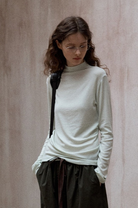 Wool containing soft and elastic waisted top | 7 color