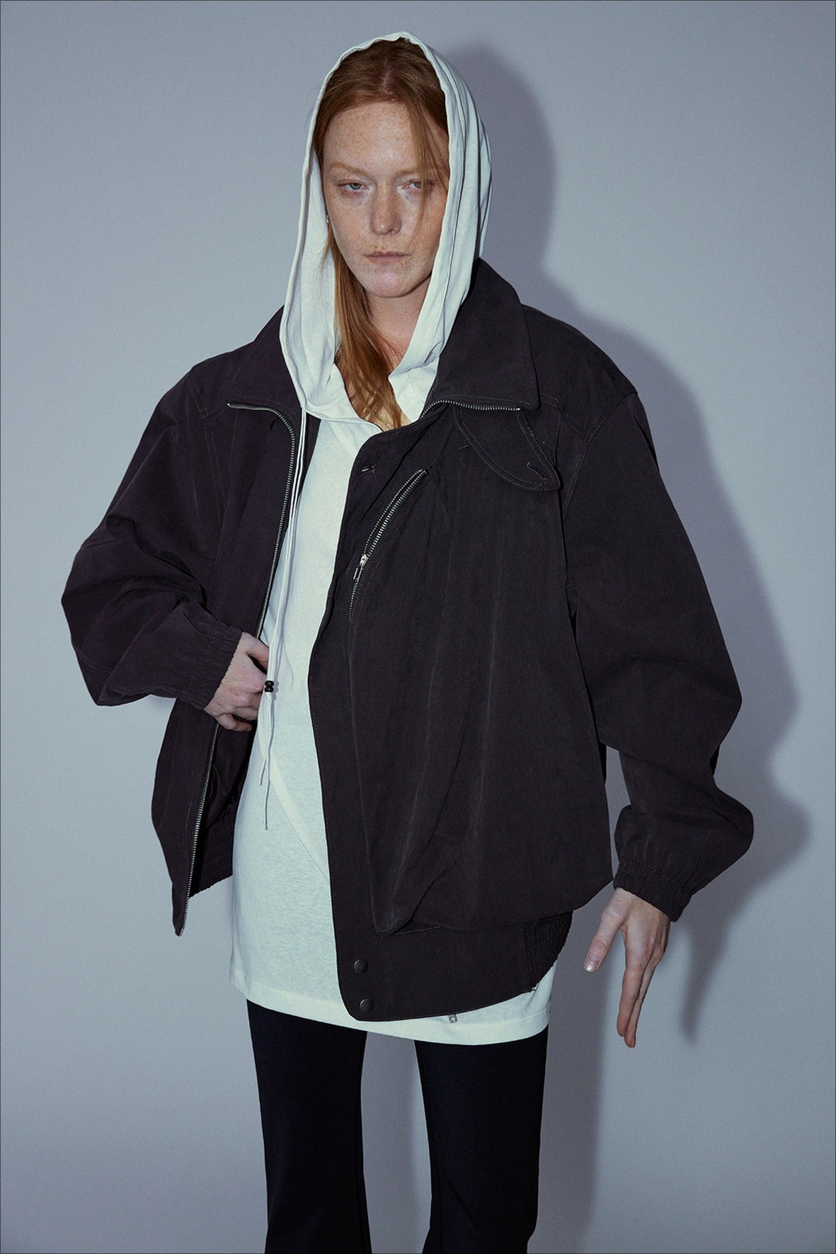 Cotton blend oversized jacket | 2 color