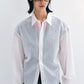 Cotton blend lightweight semi-sheer adjustable shirt | 2 color