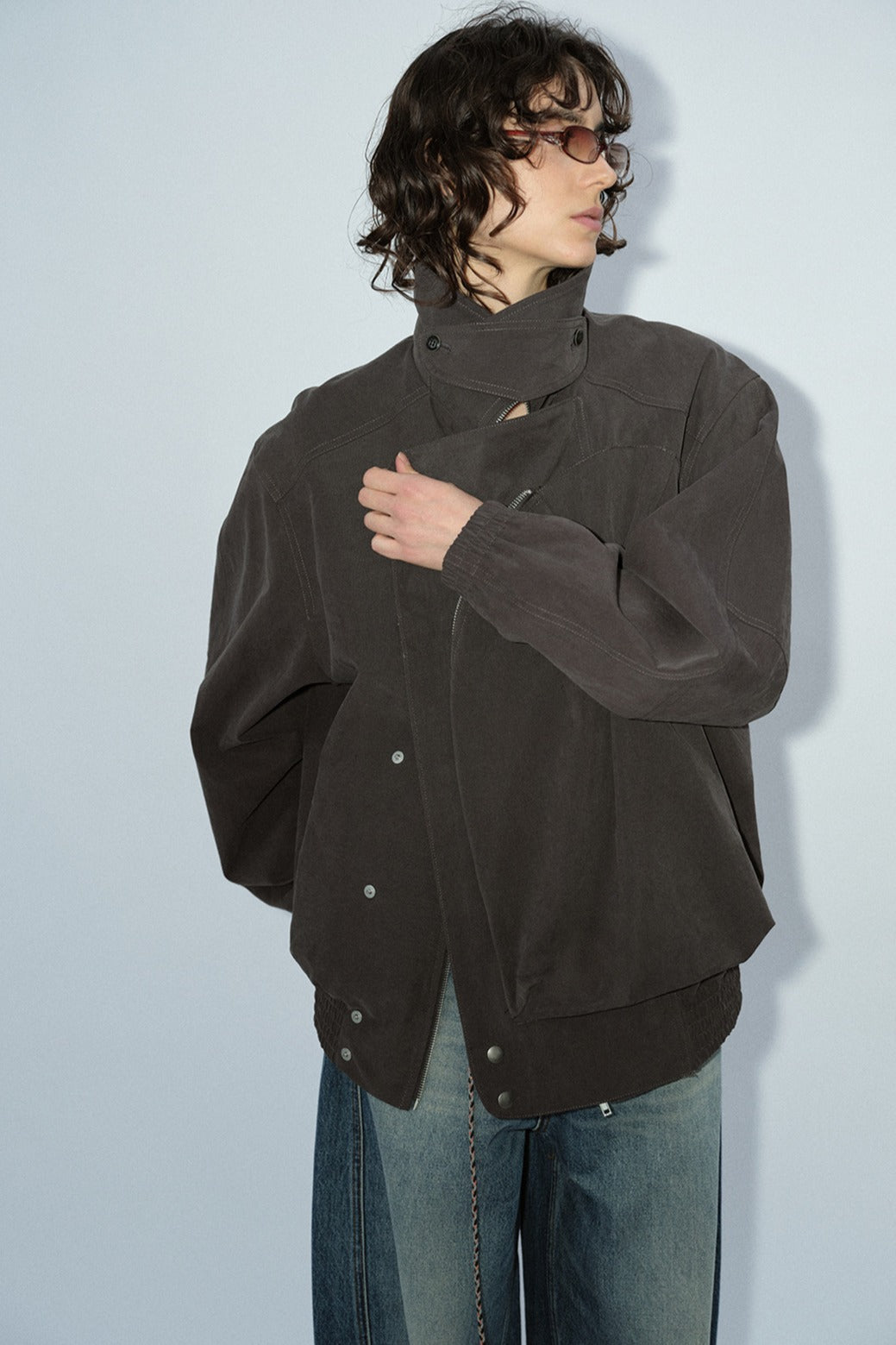 Cotton blend oversized jacket | 2 color