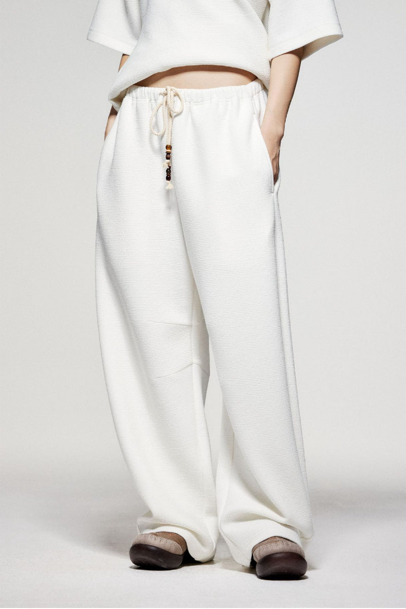 Cotton bracket silhouette drawstring pants | 3 color