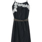 Lightweight lace trim raw-edge elegant dress with a belt | 3 color