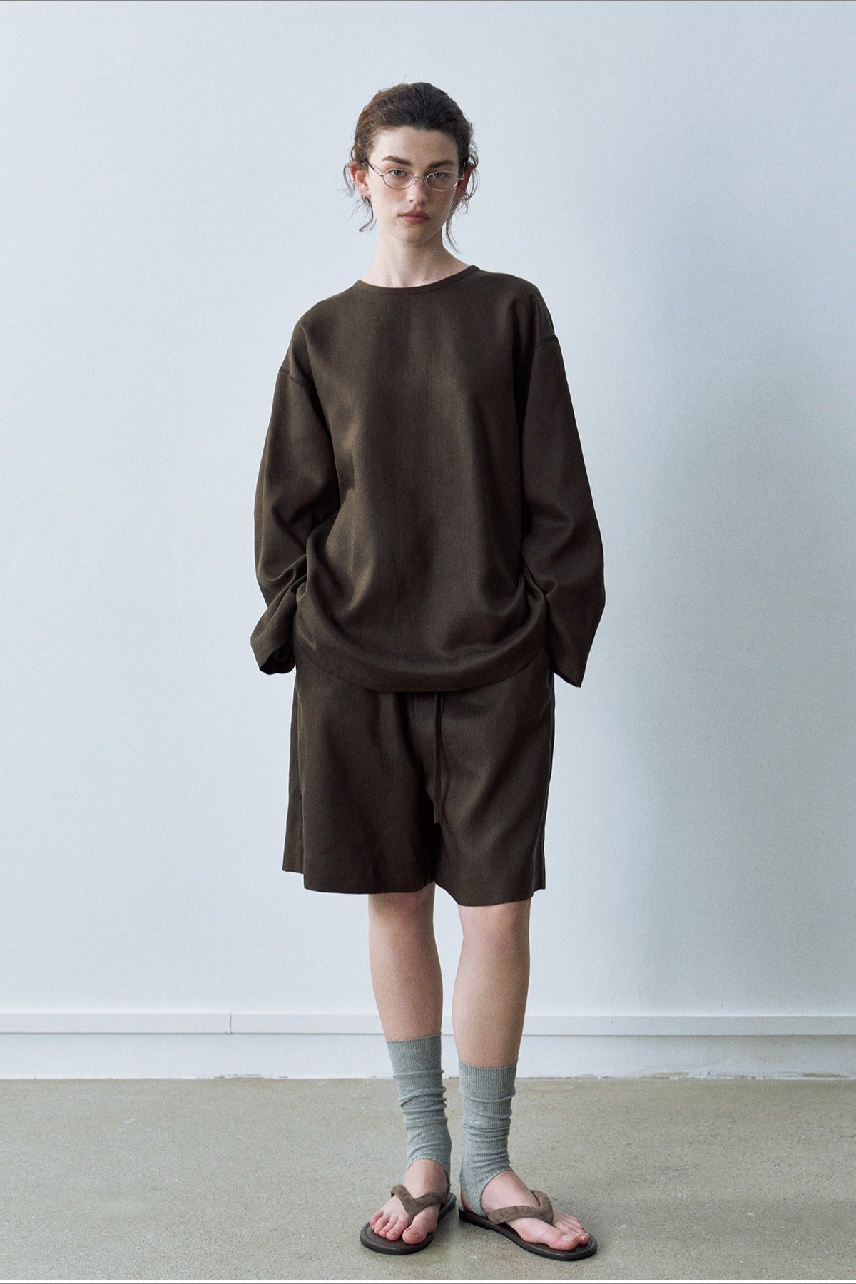 Lyocell-blend crew-neck tee | 3 color