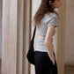 Viscose blend open back T-shirt | 4 color