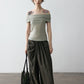 Lyocell blend smooth feel off-shoulder top | 5 color