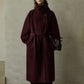 Wool blend loose-fit structured overcoat