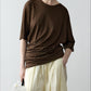 Cotton blend soft irregular hem T-shirt | 4 color