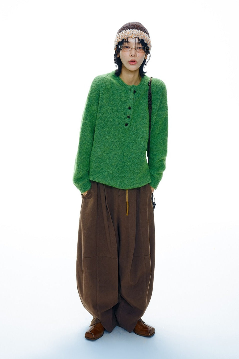 Thick ankle-skimming ultra wide-leg cocoon pants | 4 color