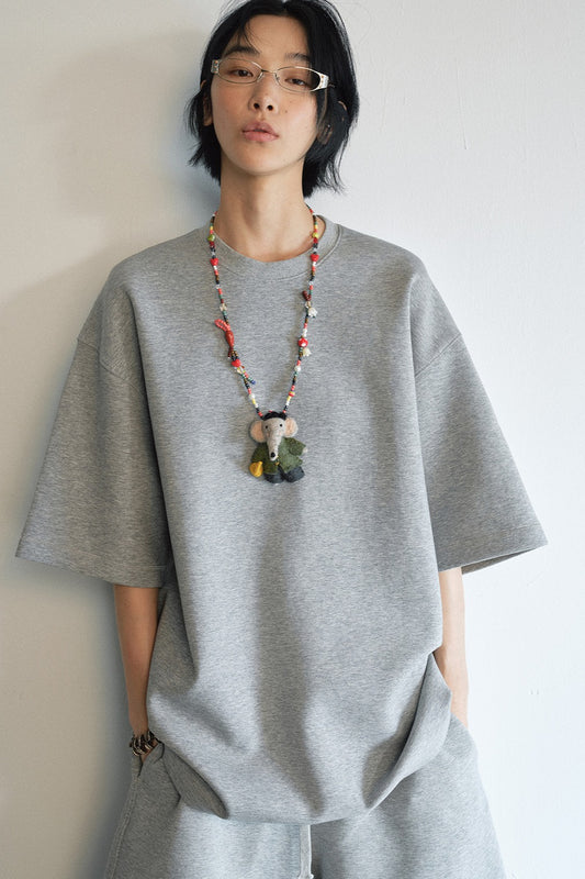 Cotton blend airy fabric loose-fit T-shirt | 5 color
