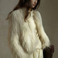 Fluffy raccoon fur double-sided woven jacket | 5 color