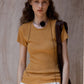 Viscose blend open back T-shirt | 4 color