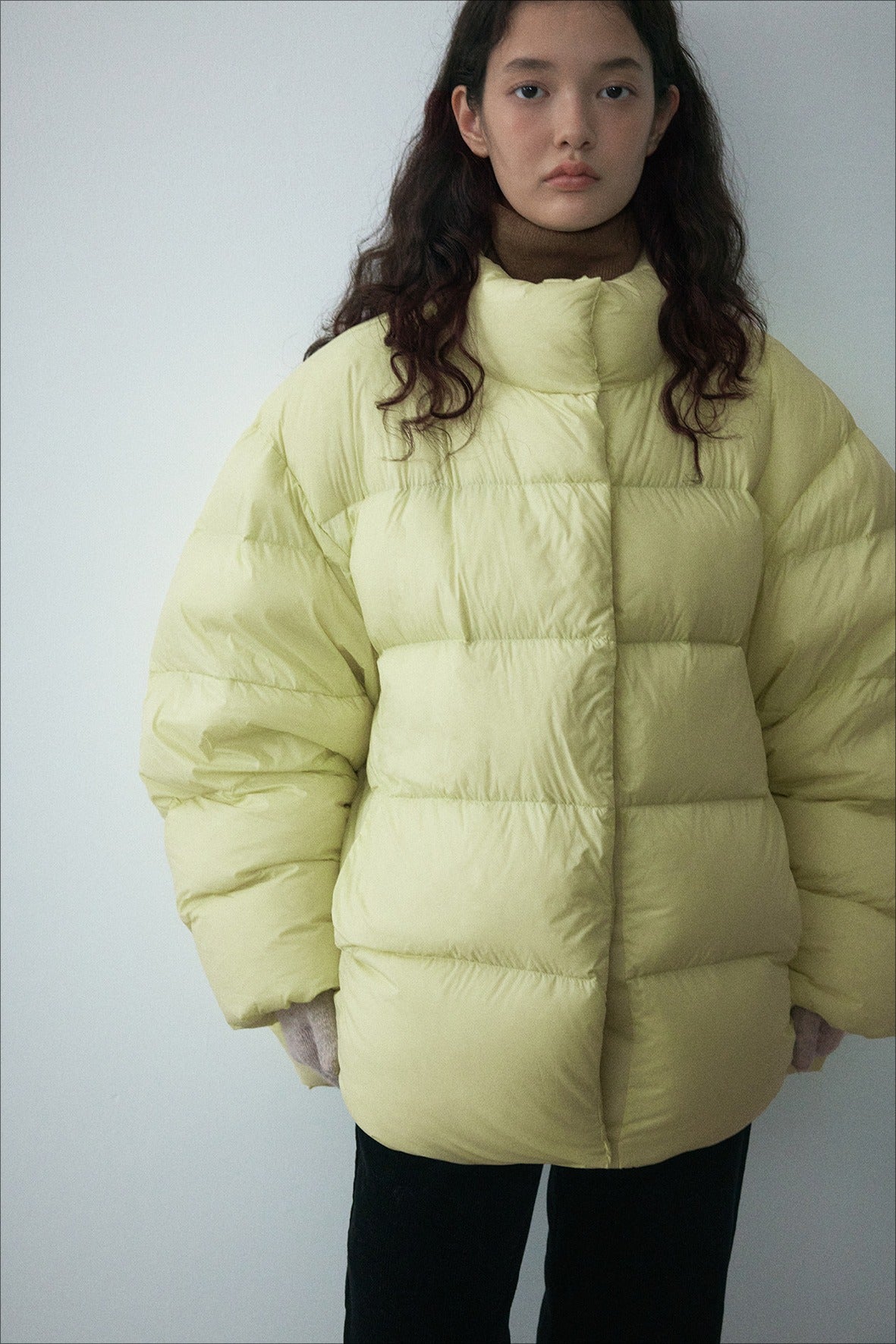 Lightweight high-neck oversized down jacket | 5 color