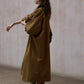 Cotton relaxed-fit batwing sleeves trench coat | 2 color