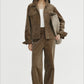Cotton retro corduroy straight leg trousers | 2 color