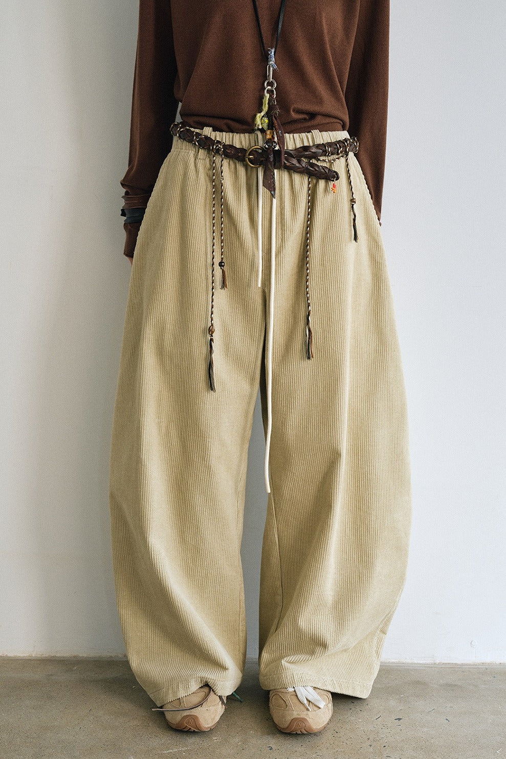 100% cotton ultra-loose fit banana shape corduroy pants | 5 color
