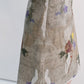 100% linen print raw edge straight skirt | 2 color