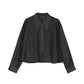 Long pointed collar transparent tencel shirt | 10 color