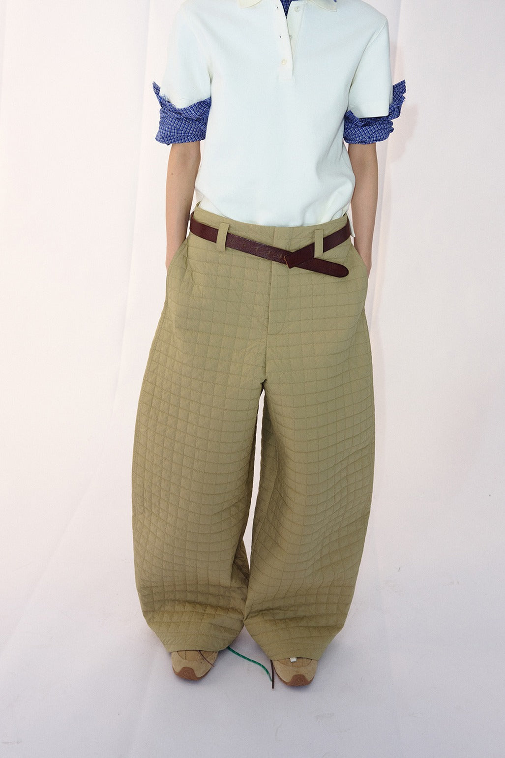 Quilted banana casual wide leg pants | 3 color