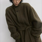 100% sheep wool double-sided fabric minimalist overcoat | 2 color