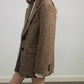 Wool riched structured sharp tweed blazer jacket | 2 color