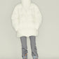 Medium long fluffy outwear down jacket | 6 color